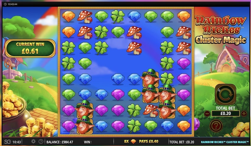 Rainbow Riches Cluster Magic Full Screen