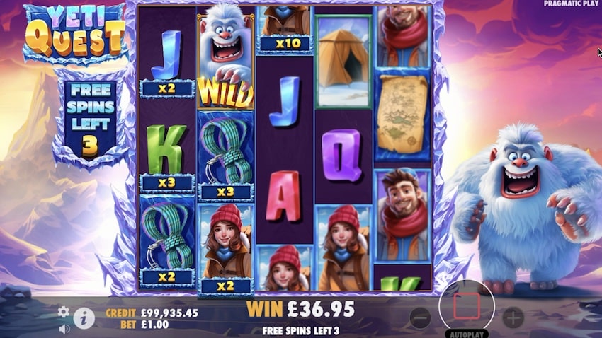 Yeti Quest Free Spins Win