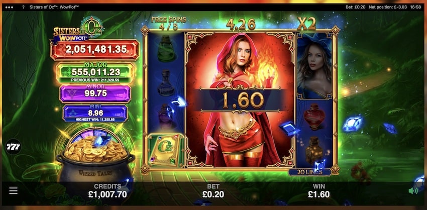 Sisters of Oz Free Spins Round