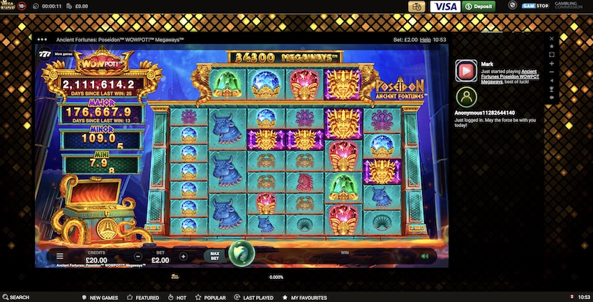 Play a slot at Mega Riches Casino