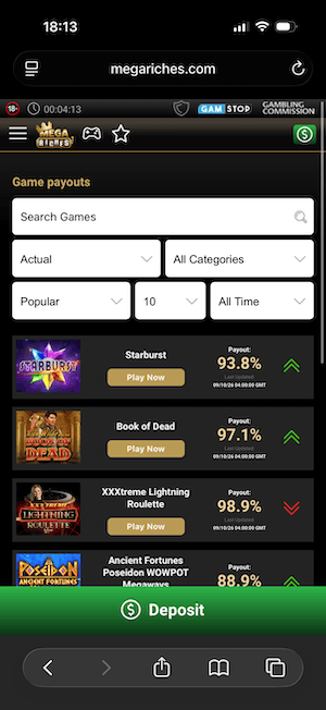 RTP rates trackers updated daily at Mega Riches