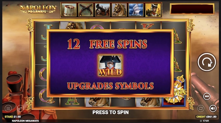 Napoleon Megaways Free Spins Round