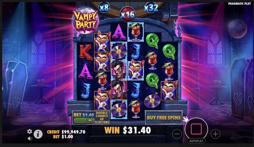 A 31.4x win in Vampy Party