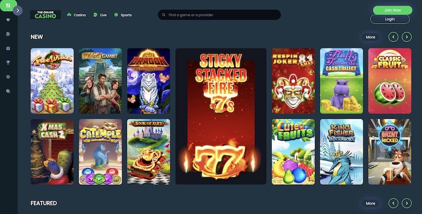 The Online Casino Home Page