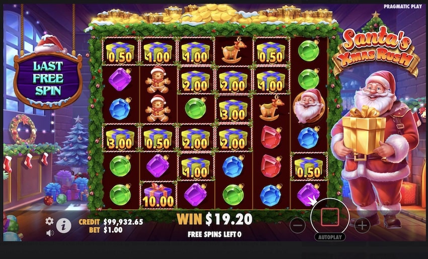 Stanta's Xmas Rush Free Spins Win