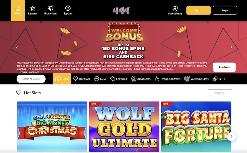 444 Casino Home Page