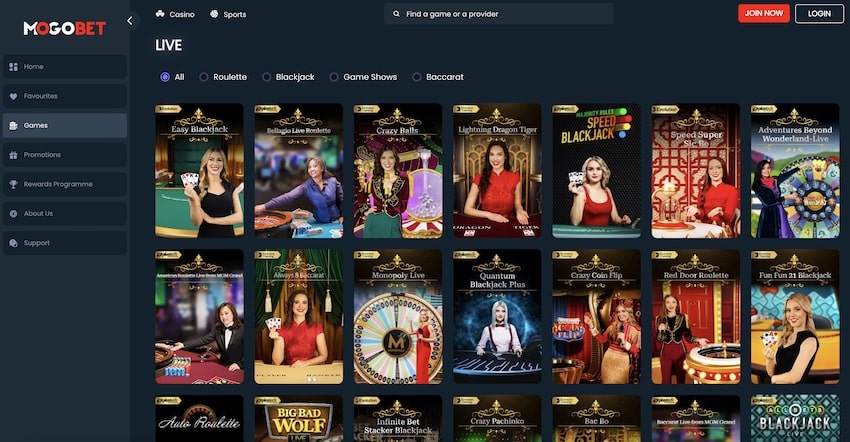 MogoBet Live Casino