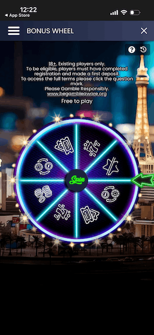 Blackjack City Bonus Wheel
